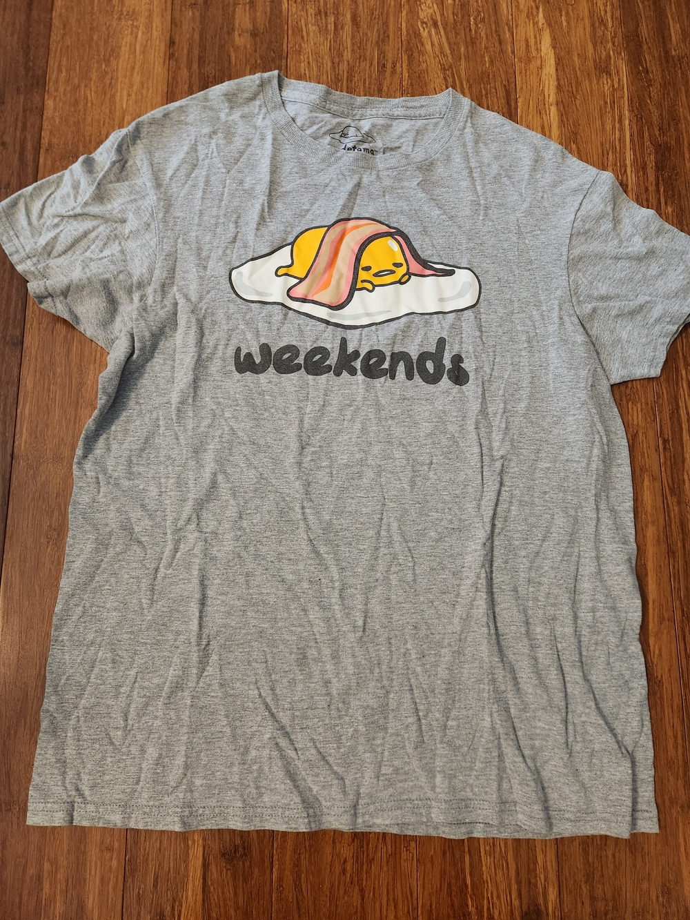 Gudetama By Sanrio Women's Short Sleeve Lazy Weekends Tee Shirt T-shirt, Medium